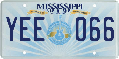 MS license plate YEE066