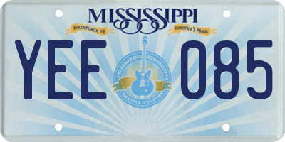MS license plate YEE085