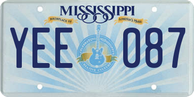 MS license plate YEE087