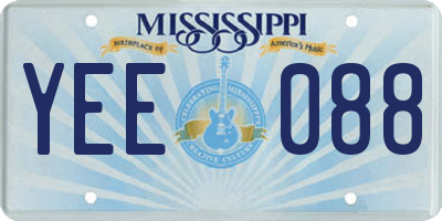 MS license plate YEE088