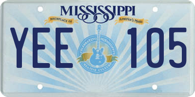 MS license plate YEE105