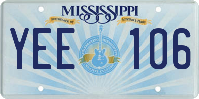 MS license plate YEE106