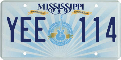 MS license plate YEE114