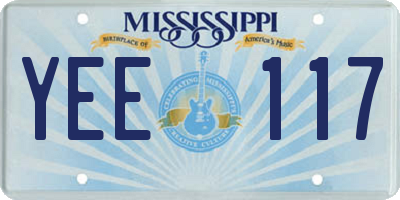 MS license plate YEE117
