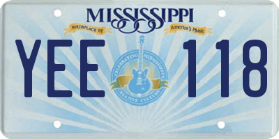 MS license plate YEE118