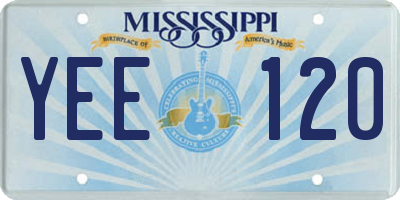 MS license plate YEE120