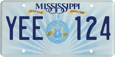 MS license plate YEE124