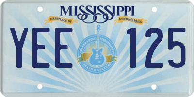 MS license plate YEE125