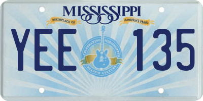 MS license plate YEE135
