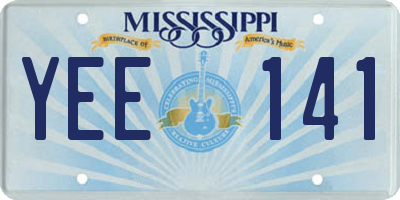 MS license plate YEE141