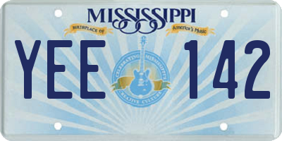 MS license plate YEE142