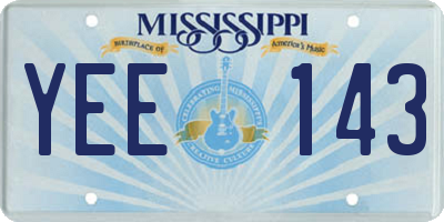 MS license plate YEE143