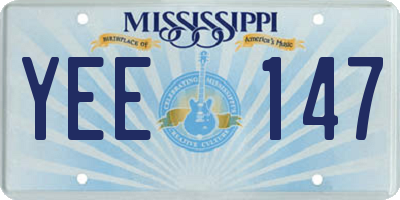 MS license plate YEE147