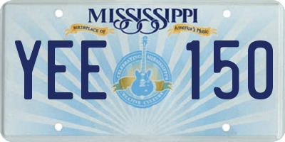 MS license plate YEE150