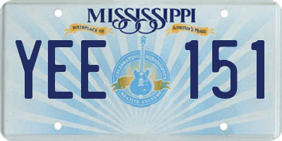 MS license plate YEE151