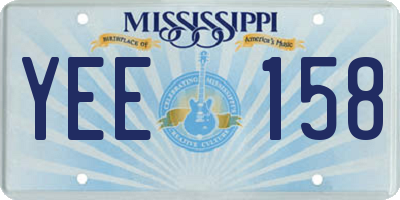 MS license plate YEE158