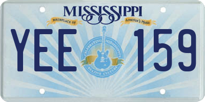 MS license plate YEE159