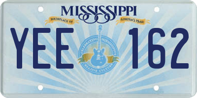 MS license plate YEE162