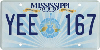 MS license plate YEE167