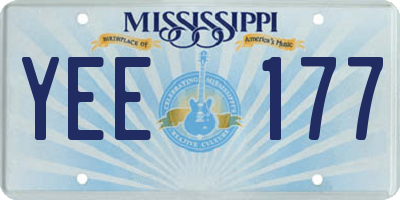 MS license plate YEE177