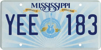 MS license plate YEE183