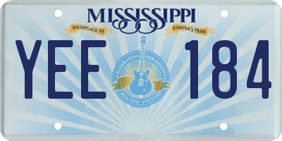 MS license plate YEE184