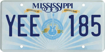 MS license plate YEE185