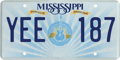MS license plate YEE187