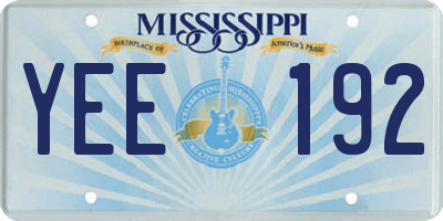 MS license plate YEE192
