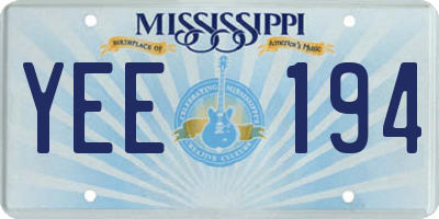 MS license plate YEE194