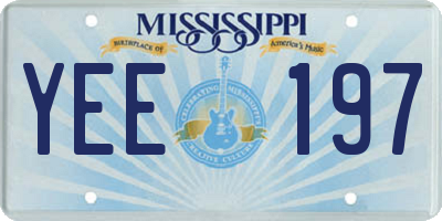MS license plate YEE197