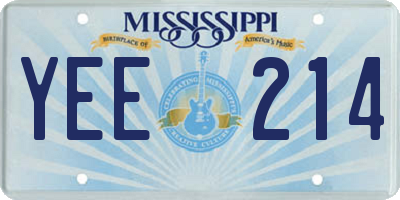 MS license plate YEE214