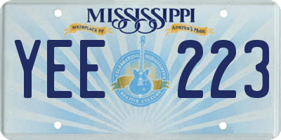 MS license plate YEE223