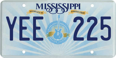 MS license plate YEE225
