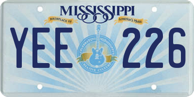 MS license plate YEE226