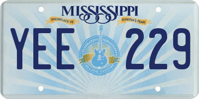 MS license plate YEE229