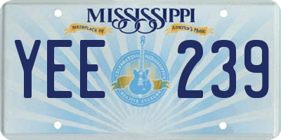 MS license plate YEE239