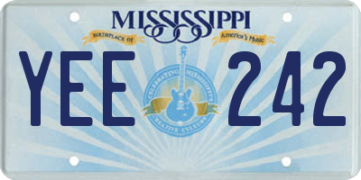 MS license plate YEE242