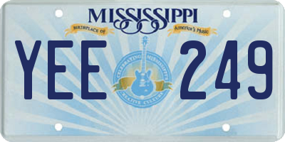 MS license plate YEE249