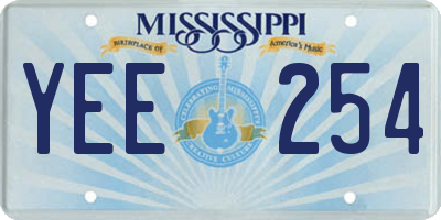 MS license plate YEE254