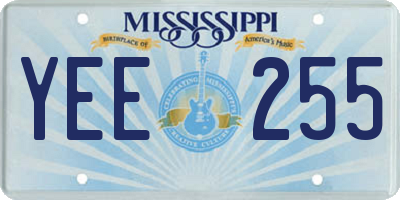 MS license plate YEE255