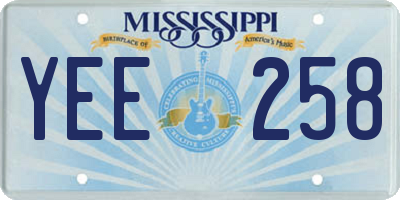 MS license plate YEE258