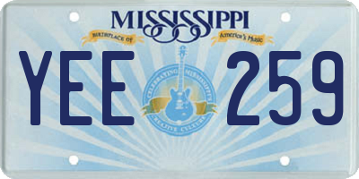 MS license plate YEE259