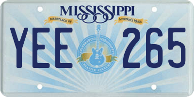 MS license plate YEE265