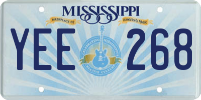 MS license plate YEE268