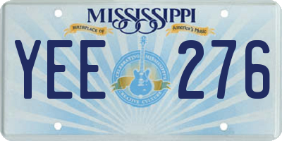 MS license plate YEE276