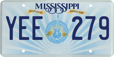 MS license plate YEE279
