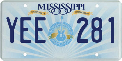 MS license plate YEE281