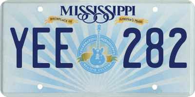 MS license plate YEE282
