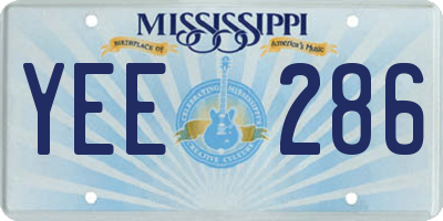 MS license plate YEE286